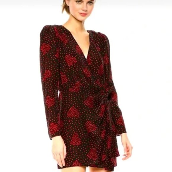 The Kooples Heart Polka Dot Wrap Dress - Picture 1 of 9